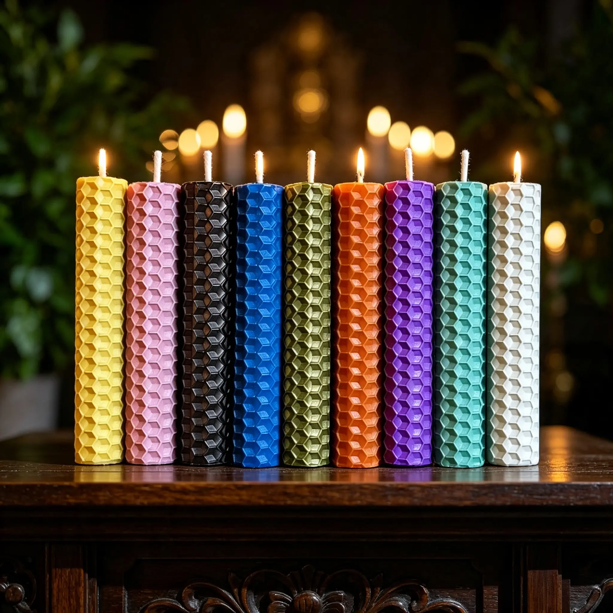 Natural Handmade Multicolor Rolled Beeswax Candle Set, 9Pcs Portable 2×10cm Small Ritual Candles, Pure Beeswax Decorative Candle, Ideal For Wedding Unity Ceremony, Meditation Ritual, Holiday Party Layout & Gift Box Matching