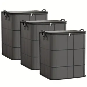 [Under Bed Storage Bags] Under Bed Storage Bags | Large Capacity Stackable | Durable Non-Woven Fabric with Handles & Secure Flap Closure, Multi-Purpose Organizer for Clothes, Quilts, Blankets - Bedroom, Home Storage Containers