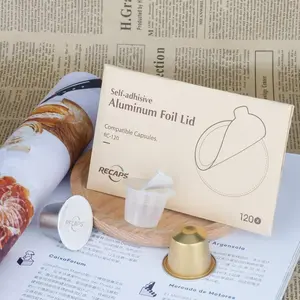 reusable nespresso RECAPS Coffeeware Aluminum Espresso Lids Foil Seals Reusable Filters Refillable Coffee Filter Eco-friendly Economize Only Compatible with Nespresso Original Line Small Pods(Lids 120 Pcs Only) 37mm in Diameter aluminum box coffeepods