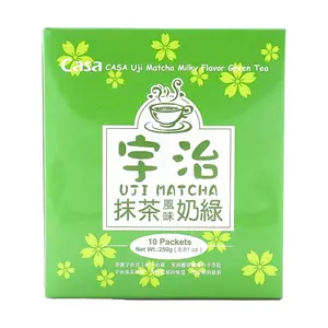 CASA Uji Matcha Milky Tea - Powdered Japanese Drink Mix, 10 Packs, 0.88oz