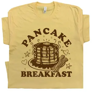 Pancakes Shirt Pancake Breakfast T Shirt Brunch T Shirt Waffle Bacon T Shirts House Retro T Shirt Breakfast Club Bacon and Eggs T Shirt