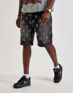 Mens Vicious Denim Pearl Cluster Denim Shorts