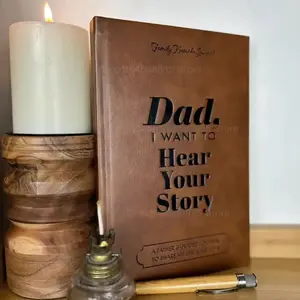 Family Keepsake Leather Notebook for Mom and Dad, Classic Life Story Journal
