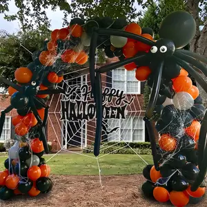 Spider Design Balloon Arch Kit, Halloween Themed Balloon Garland Arch Kit, Outdoor Party Decoration Supplies for Halloween Birthday Party