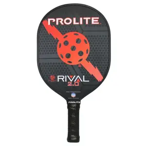 Prolite Rival Powerspin 2.0 Pickleball Paddle - Red with Black Honeycomb Design and Orange Rival Logo