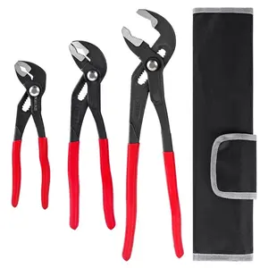 3piece Water Pump Pliers Set 8/10/12 Inch Groove Joint Non-slip Grip Precision Clamping Plumbing Lock Plier For Repairs Quick Release Adjustable