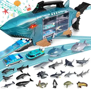 Shark LED Ocean Animal Toys - Trucks, Cars & 18pcs Sea Animals for 3+ Year Olds