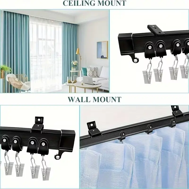 118.11inch Curtain Track Set, Durable Design for Home Decor, Easy Installation, Perfect for Any Room, Enhance Your Space Today!