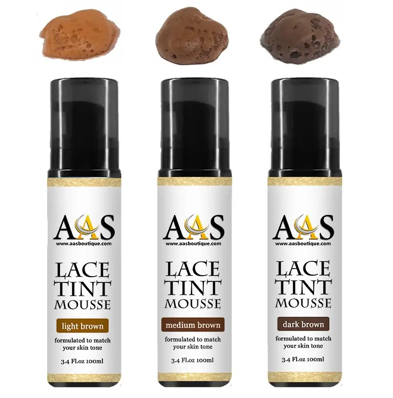 AAS Lace Tint Mousse for a Seamless Finish - Fast-Drying Root Touch Up Color for Wigs & Frontals, 3.4oz, Lightweight, Blend, Match Skin Tone, Natural, Alternative Hair Dye Root Touch Up