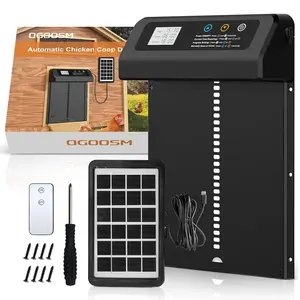 Solar Powered Chicken Coop Door, Automatic Chicken Coop Door with Timer & Remote Control, Farm Animal Supplies for Chicken Duck Goose