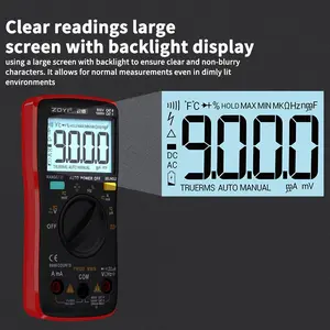 ZOYI  ZT-109 Anti-Burn Digital Multimeter High Precision Auto Range Display Household Electrical Repair Dc Voltage 1000v Capacitance Resistance Diode Tester