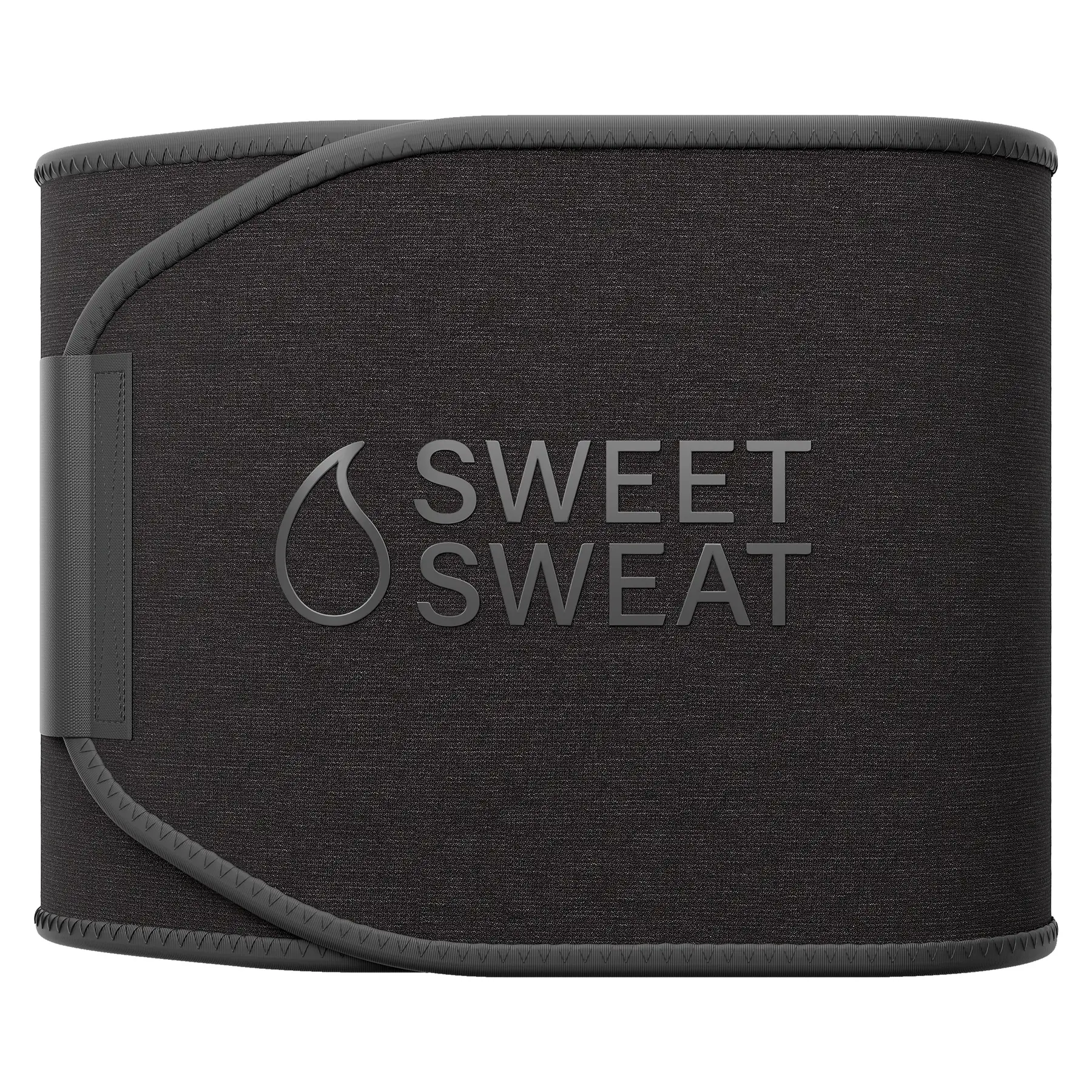 Sweet Sweat Waist Trimmer for Women & Men - Adjustable Compression Shapewear belt for High Intensity Training & Gym Workouts - Matte Black