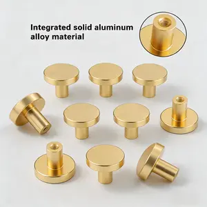 10 Pieces High-End Aluminum Alloy Drawer Pulls, Round Single Hole Polished Cabinet Handles, Durable Modern Style for Home Decor