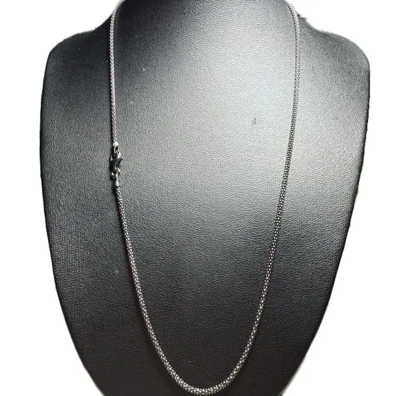 925 Sterling Black Rhodium Over Popcorn Link Chain - Elegant Necklace Design