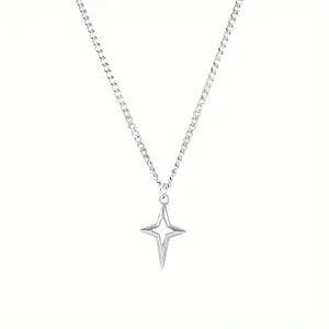 Cross Star Shape Pendant Necklace For Men Cross necklace