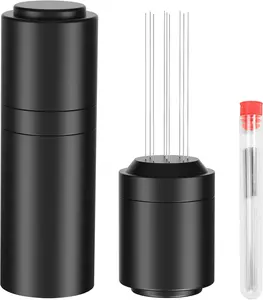 WDT Espresso Distribution Tools Espresso Stirrer Tool WDT Coffee Distributor for Barista Espresso Machine Accessories 9*0.35mm Espresso Grounds Stirrer with Extra 9 Replaceable ,Black