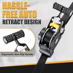 Metal Cargo Rope 3.3m Auto-Retractable with 680kg Pull Strength Ideal for Motorcycles and Cars Travel Essential