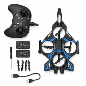 Upgraded Remote-Control Airplane Toy for Kids, with hover function, 360° stunts, and adjustable speed. Suitable for boys and girls, for indoor and outdoor use. Includes 2 batteries. The perfect gift.