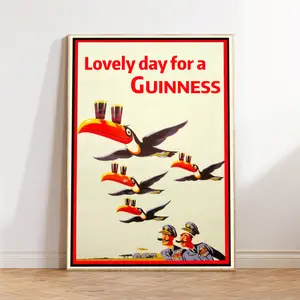 Vintage Advertising Guinness Poster, autumn home decor, Wall Deco