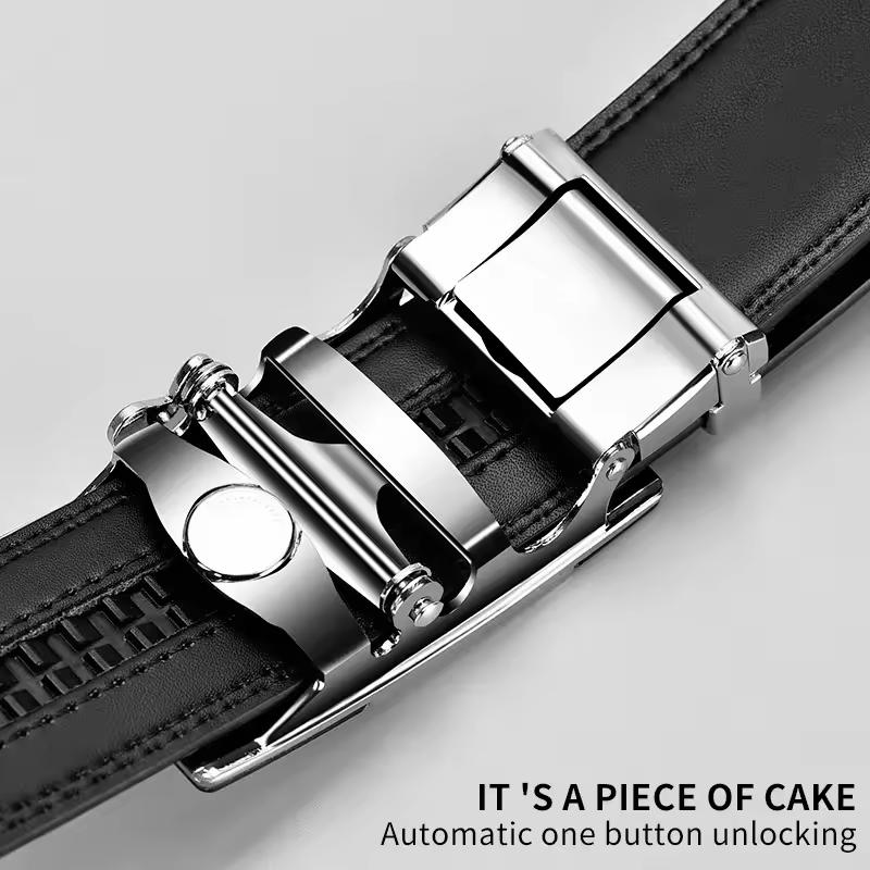 Men's belt automatic buckle leather men's high-quality leather belt jeans casual fashion versatile