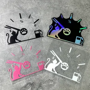 1PC of funny fuel gauge cat sticker suitable for car body scratch cover fuel tank cap DIY waterproof sunscreen decorative cartoon decal Car Stickers Sticker For Cars