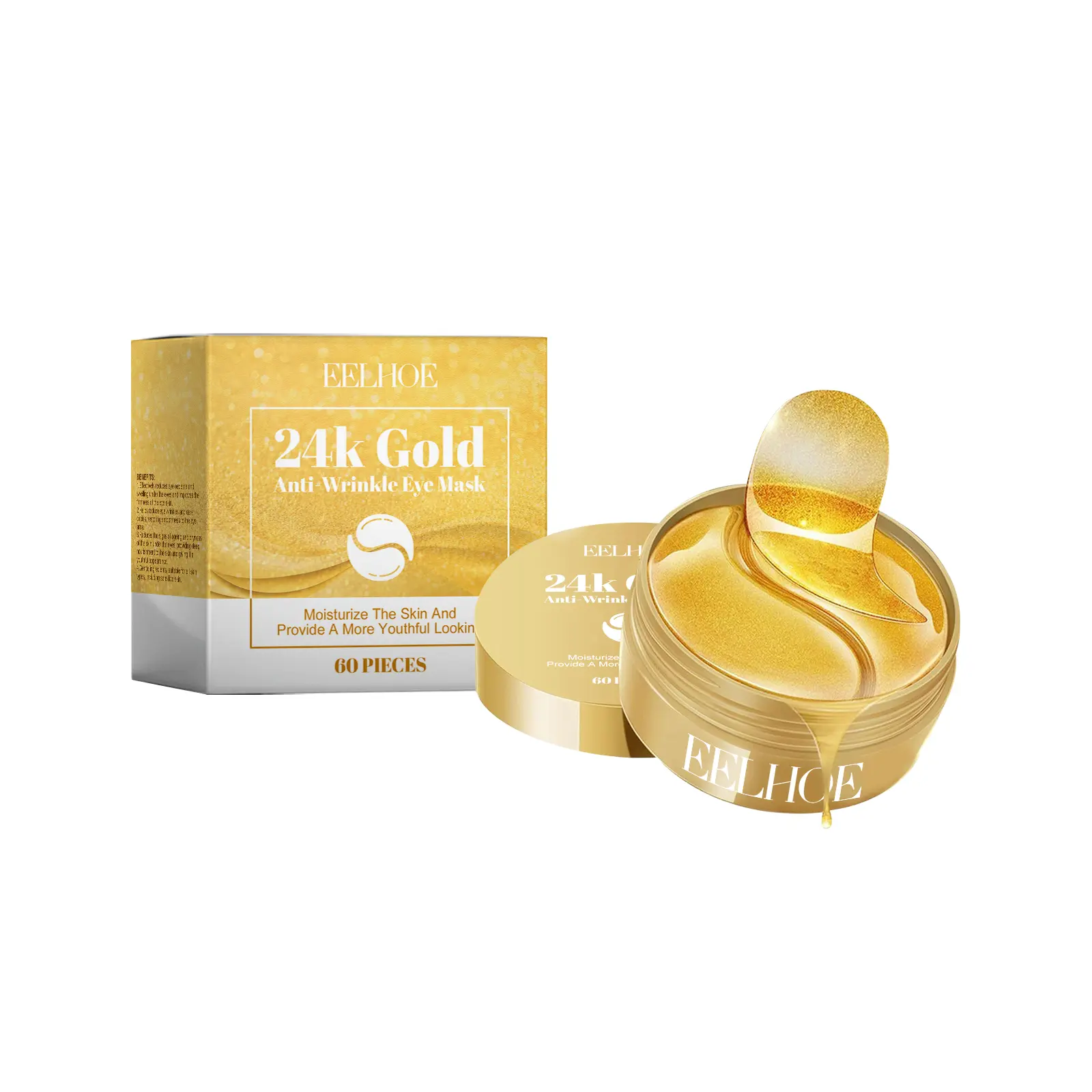 EELHOE 24k Golden Eye Mask Moisturizing and Improving Eye Lines, Brightening and Moisturizing Eye Skin, Eye Care
