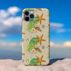 Tropical Beach Phone Case – Summer Ocean iPhone Case, Starfish Shell Palm Pattern Cover