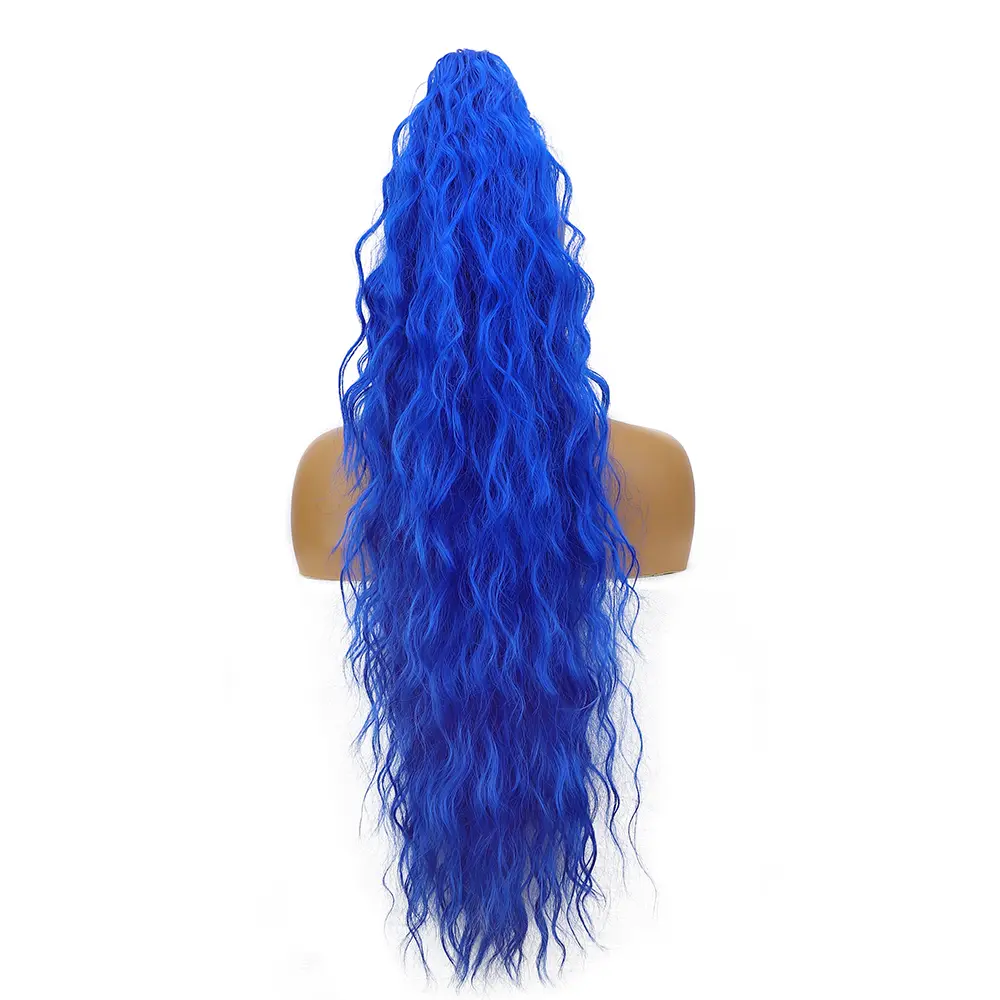 Blue Claw clip ponytails