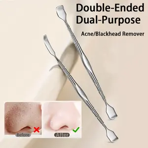 Double-Ended Stainless Steel Blackhead Remover Tool, Safe Pore Cleansing & Removal, Durable Design, Gentle Facial Blackhead Extractor