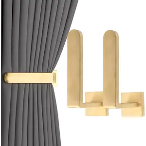 2 Pack Metal Curtain Holdbacks Modern Curtain Tiebacks U Shaped Curtain Hooks for Wall Curtain Pull Backs Curtain Holders Curtain Tie Backs for Curtains (2, )