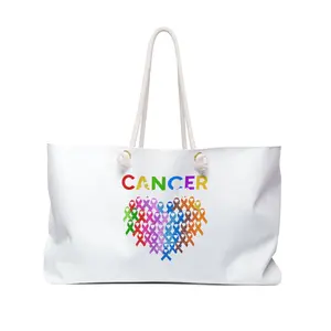 Cre8tive Concepts Custom Graphic Canvas-“Support All Cancer Awareness” Large Tote