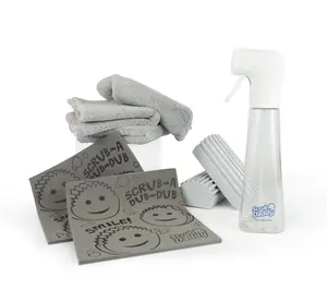 Scrub Daddy Dusting Bundle including 2 Damp Dusters, 2 Damp Duster Towels, 2 Microfiber Towels and a Spray Bottle