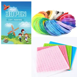 Transparent 3D Pen Mat  with Compatible Stencils Book - Flexible Two-Sided Heat-Resistant Silicone - 3D Pen Accessories - Templates for Kids,