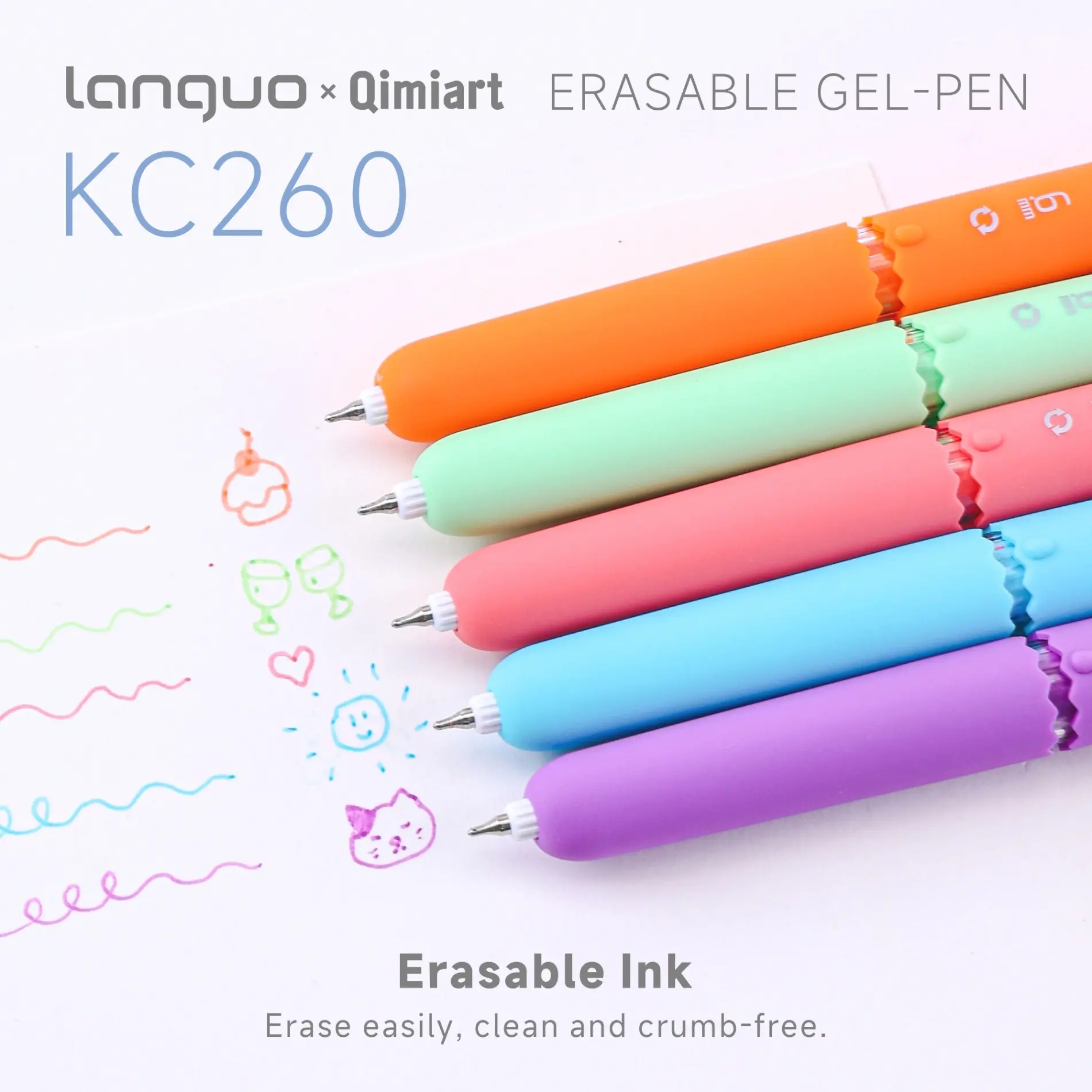 45 Colors Erasable Gel Pens Set, 1 Box of 9 (5 Color Options), Smooth Stainless Steel Nib, Easy Erase Ink, Portable Design, Aesthetic Pens, Jelly Pen Set