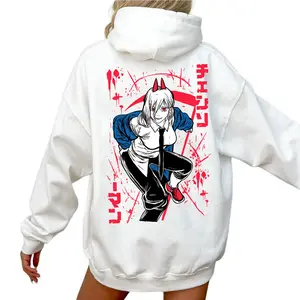 [Made in USA] Power Chainsaw Man Hoodie Unisex Anime Classic Graphic Oversized Streetwear Heavyweight Pullover Manga Fan Hoodie Casual Cozy Wear