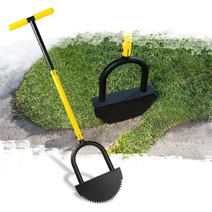 Manual Edger Lawn Tool with 38"-42" Adjustable Length, Saw-Tooth Border Edger with Wide Footplate Manganese Steel Blade, Garden Edging Tool for Flower Beds, Landscaping, Sidewalks, Yard
