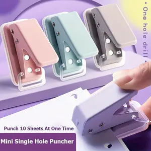 1pc Cute Mini Morandi Single Hole Puncher (10 Sheets Capacity) 6mm Hole DIY Card Making For A4 Paper - Manual Supplies Stationery Binding - For Crafters & DIY Enthusiasts - Perfect Gift for Stationery Lovers - Girly Office Supplies