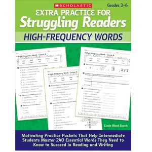 Extra Practice for Struggling Readers: High-Frequency Words: Motivating Practice Packets That Help Intermediate Students Master 240 Essential Words They Need to Know to Succeed in Reading and Writing Paperback