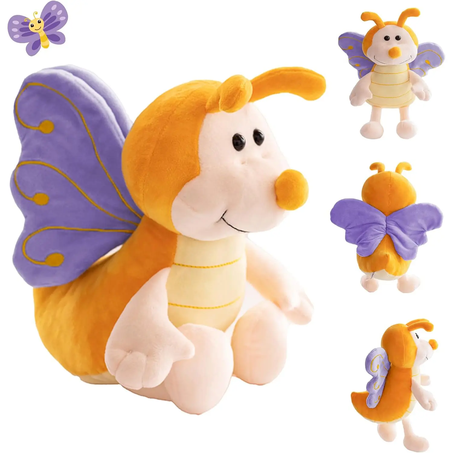 Cuddly Butterfly Stuffed Animals Super Soft Butterflies Plush Toys Stuffed Butter Fly Plushies Animal with Beautiful Wings Insect Plush Doll Animal Toy for Kids & Lovers 13 INCH