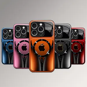 Aesthetic Magnetic Ring Phone Case Compatible with iPhone 17/16/15/14/13/12/11 Pro Max, Glossy Protective Hard Back Cover 995