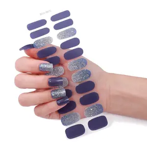 No Bake Gel Nail Strips- Purple Sparkle