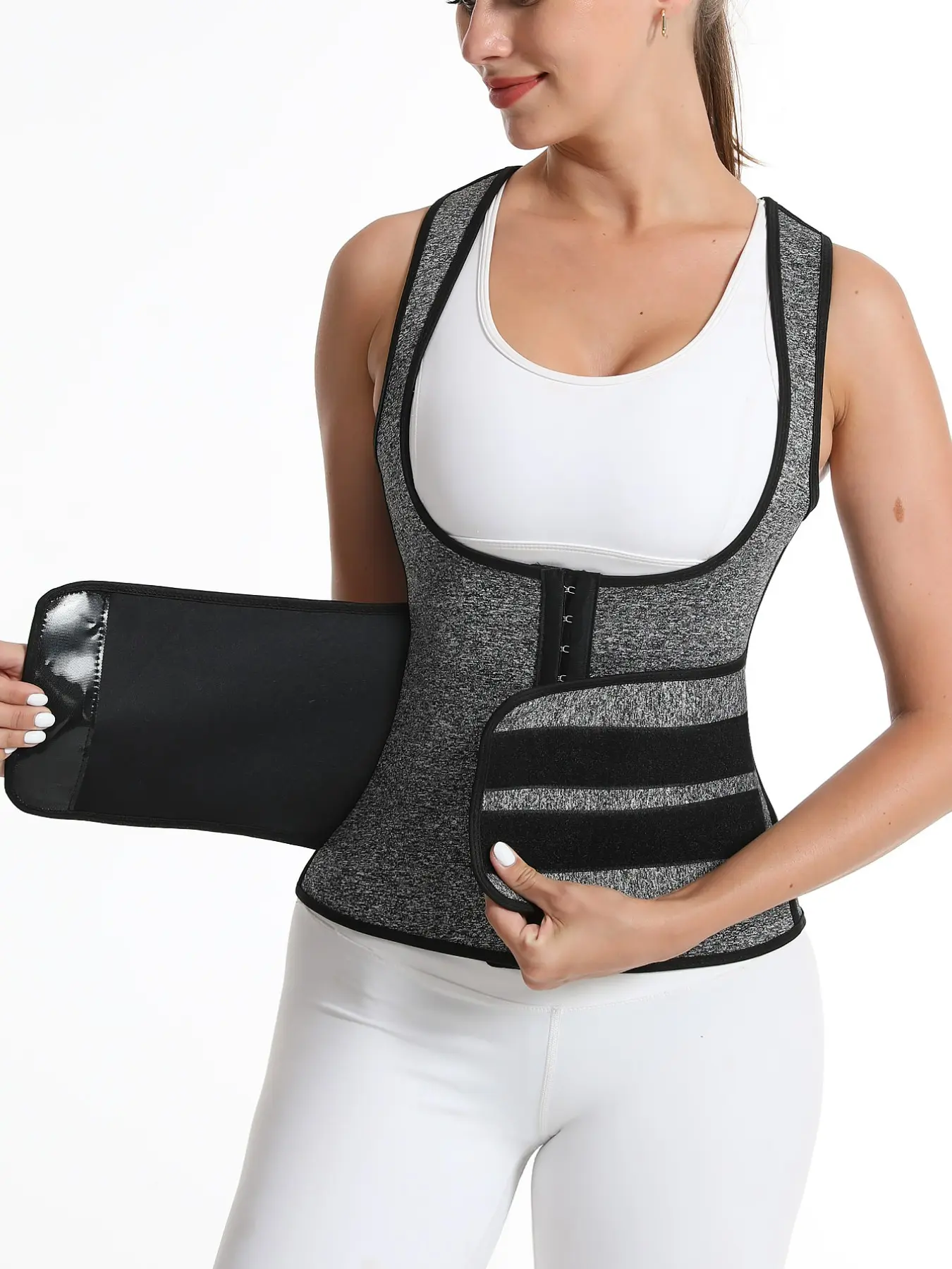 Women's Double Layer Tank Top, Square Neck Sleeveless Basic Chic Elegant Body Sculpting Curve Hugging Compression Shapewear, Tight Fit Workout Wear, Ideal for Fitness and Exercise, Womenswear