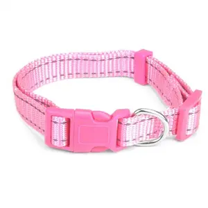 BrybellyHoldings  Large Adjustable Reflective Dog Collar - Pink