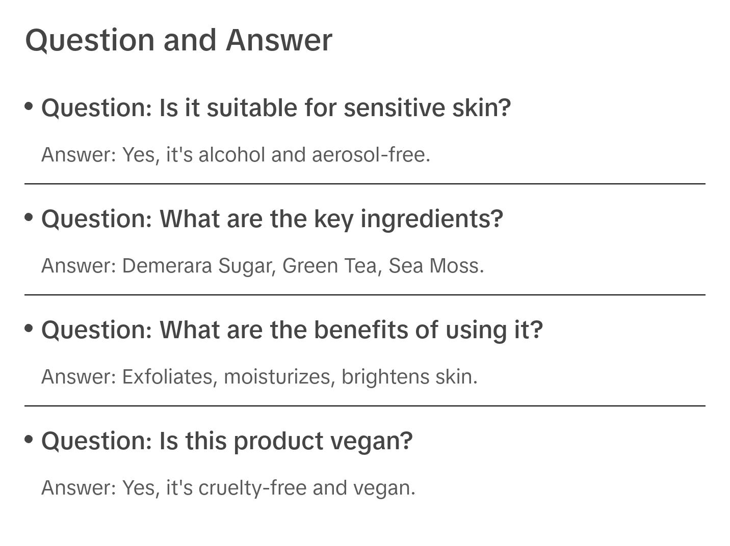 Bliss Body Scrub with Demerara Sugar, Green Tea, & Sea Moss Body Care Exfoliate