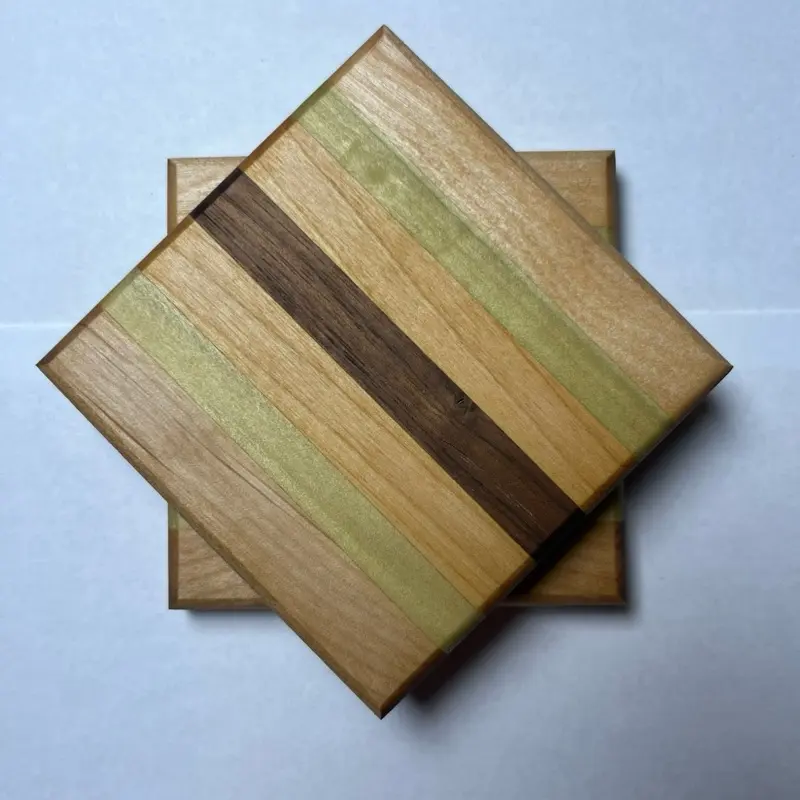 Handmade Wooden Coasters, Pairs of Drink Coasters for Home & Office Use
