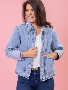 Scallop Detail Denim Jacket | S-XL