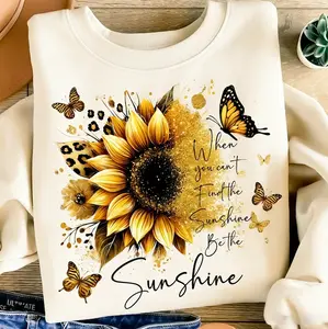When You Can't Find The Sunshine Be The Sunshine PNG, Sunflower, Inspirational Quotes PNG, Motivational Phrase Illustrations, Positive Art