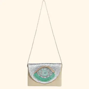Boho Beaded Eye Crossbody Bag – Small Statement Purse for Summer & Beach Outfits