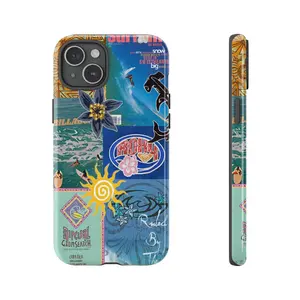 Beach Vibes Phone Case – Y2K Surf Magazine Collage with Bold Colors – for iPhone 17 16 15 14 13 12 11