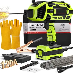 GNI Welding Machine Handheld,20-120A 110V Portable Stick Welder 20pcs Rods,IGBT Hand Held Welder Machine withHot Start Arc Force Anti-stick ARC Welder Gun,6 Variable Current Adjustment (Green)